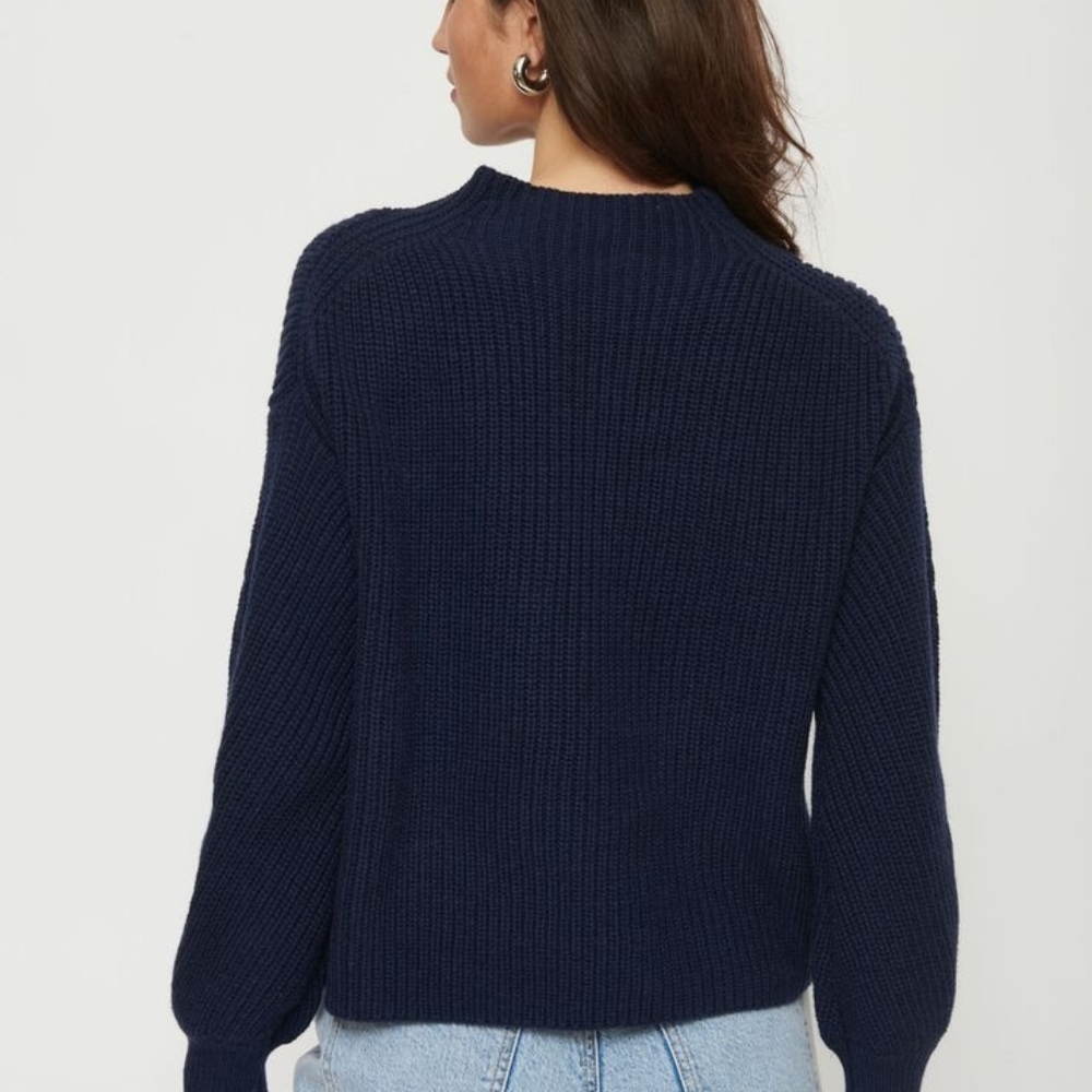 Dynamite Navy Ribbed Sweater - Picture 2 of 7